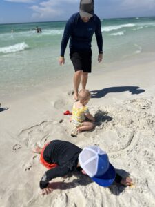 family at the beach